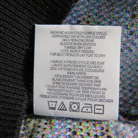 aLAB Floral Black Multicolor Long Sleeves Cropped Women’s Sweater M - Picture 9 of 9